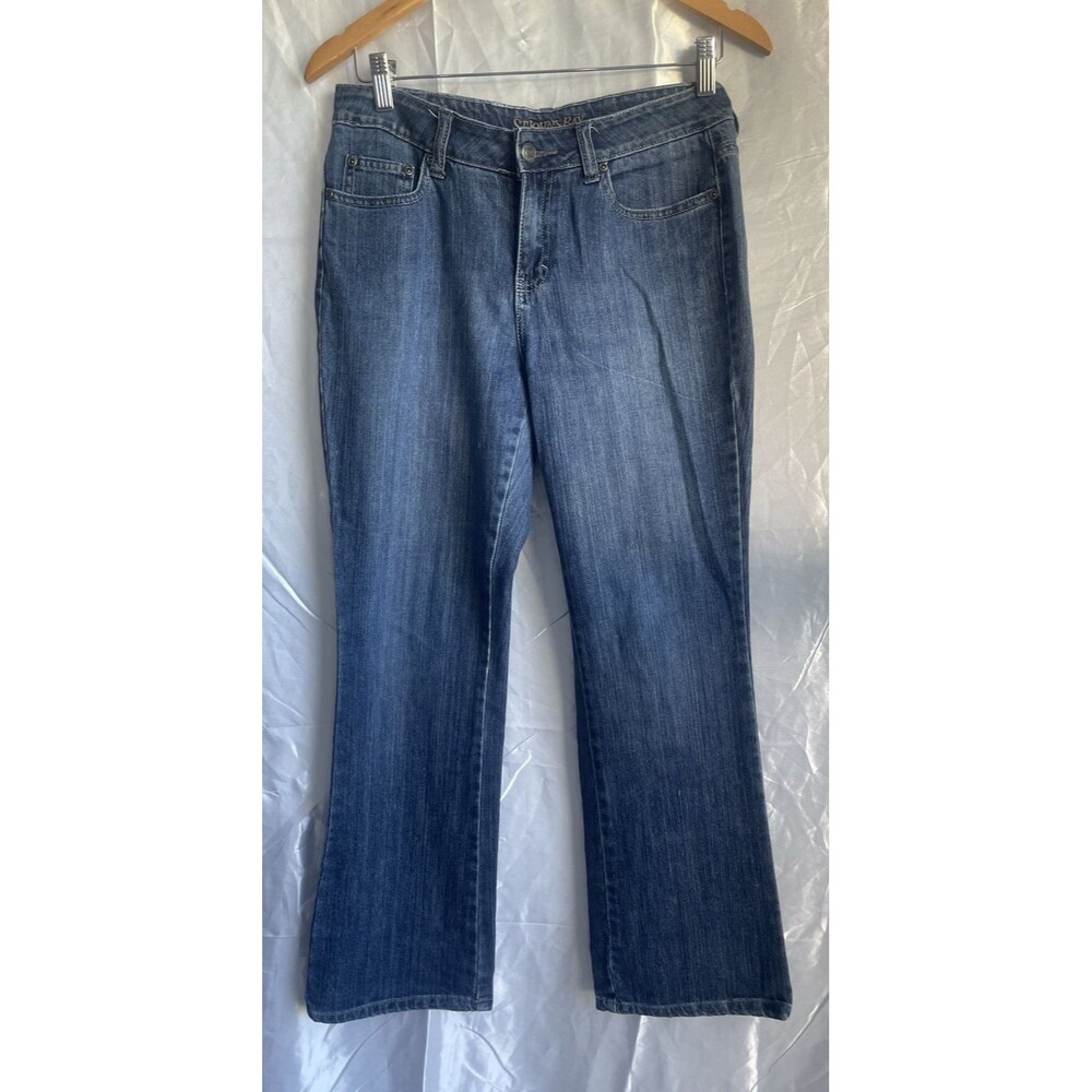 St. John’s Bay Women’s Straight Leg Medium Wash Blue Cotton Denim Jeans pant